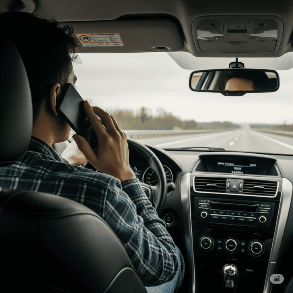 ચાલુ ગાડી ફોન મા વાત કરવી